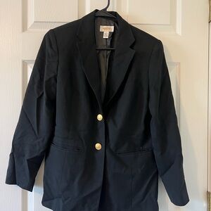 Women’s Talbots Black Blazer with Gold Buttons Size 8 Petites